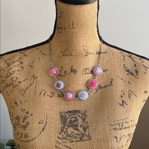 Kawaii Heart Button Necklace